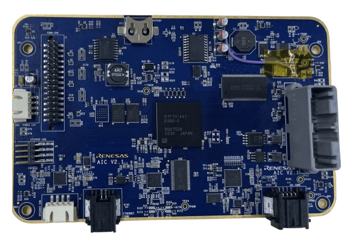 Low-cost TFT instrument cluster with telematics board layout